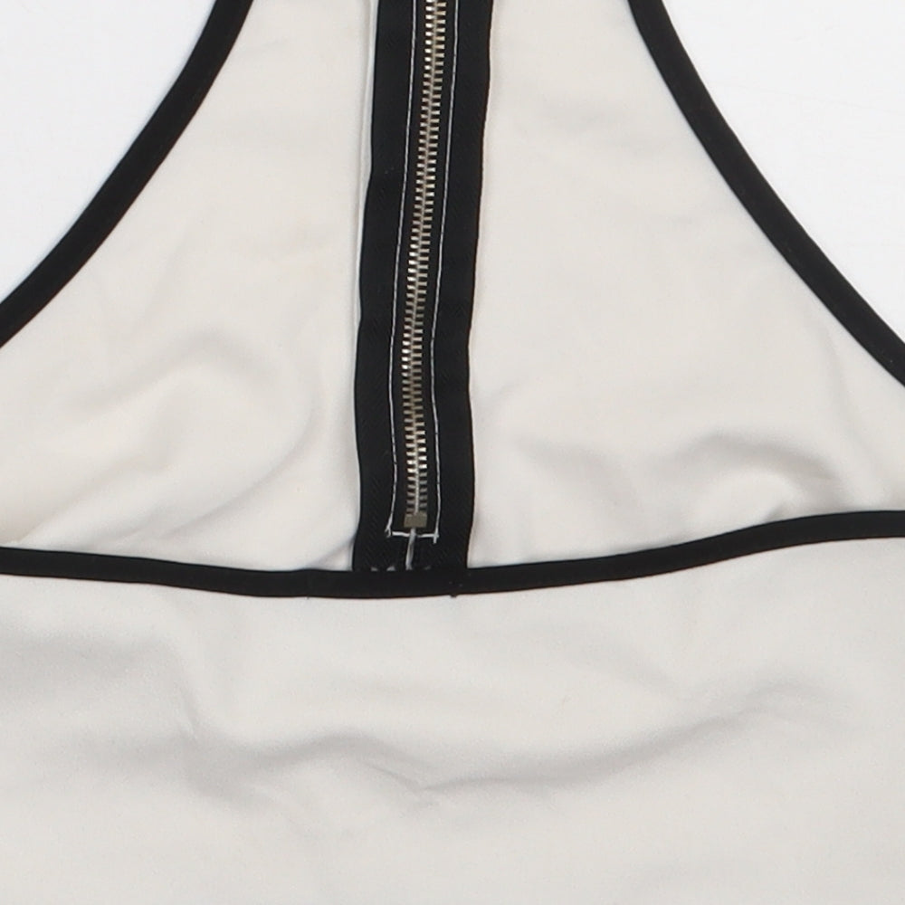 I X London Womens White Polyester Cropped Tank Size M Crew Neck