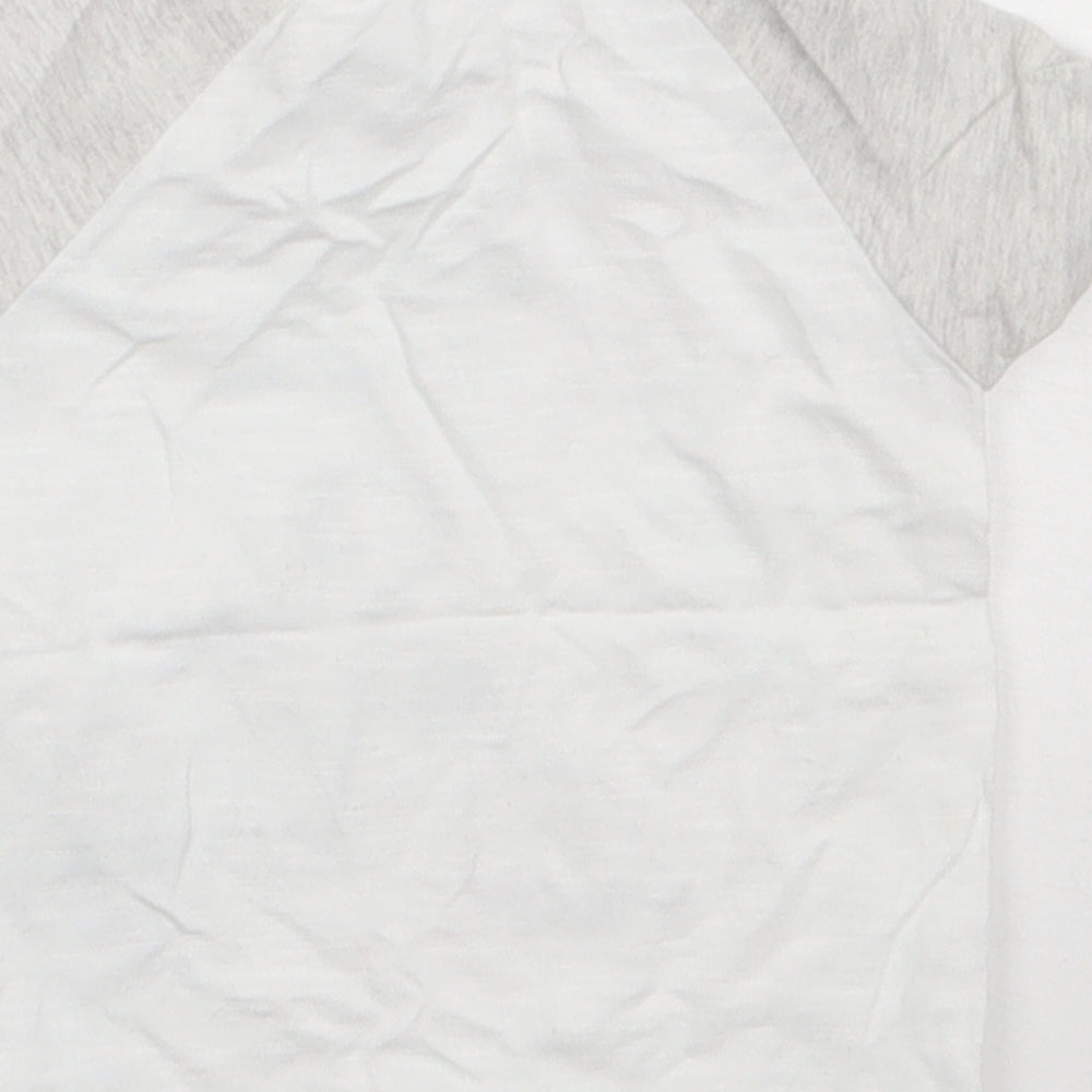 George Boys White Cotton Basic T-Shirt Size 0-3 Months Crew Neck Buckle - my mummy loves me