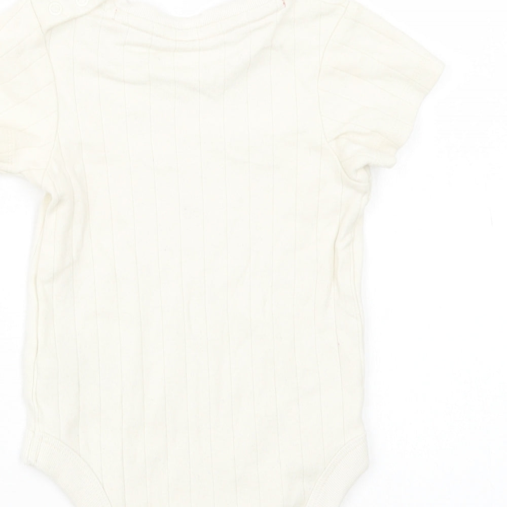 M&S Baby Ivory Cotton Romper One-Piece Size 12-18 Months Snap