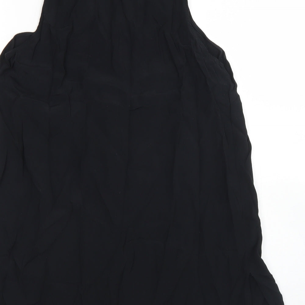 Woolworths Womens Black Viscose Basic Blouse Size 10 V-Neck