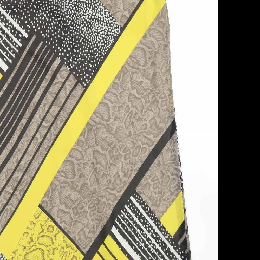 George Womens Brown Animal Print Polyester A-Line Size 12 V-Neck