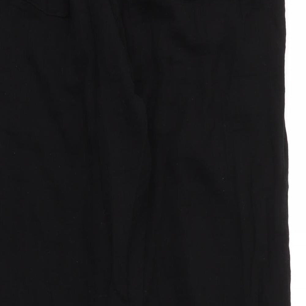 Selcuk Womens Black Cotton Trousers Size XL L31 in Regular