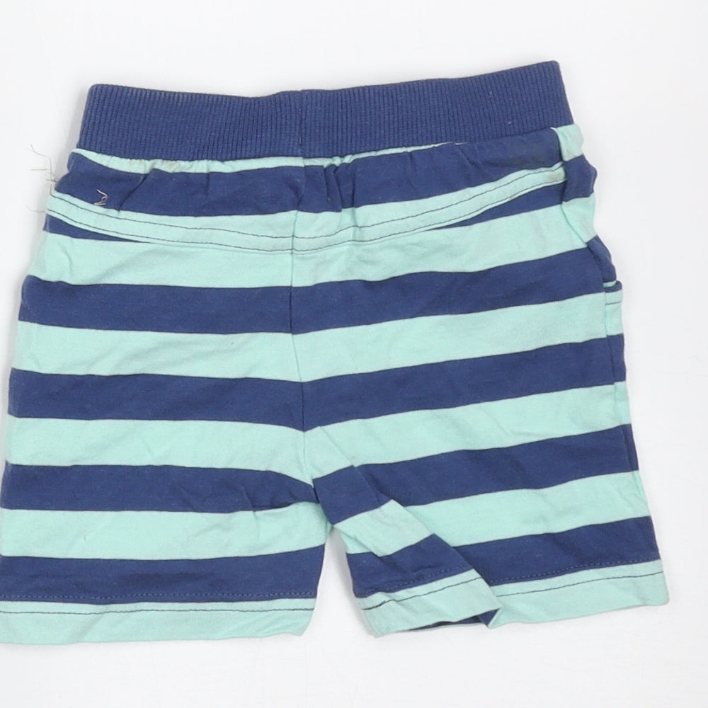 F&F Baby Green Striped Cotton Trousers Size 3-6 Months - shorts