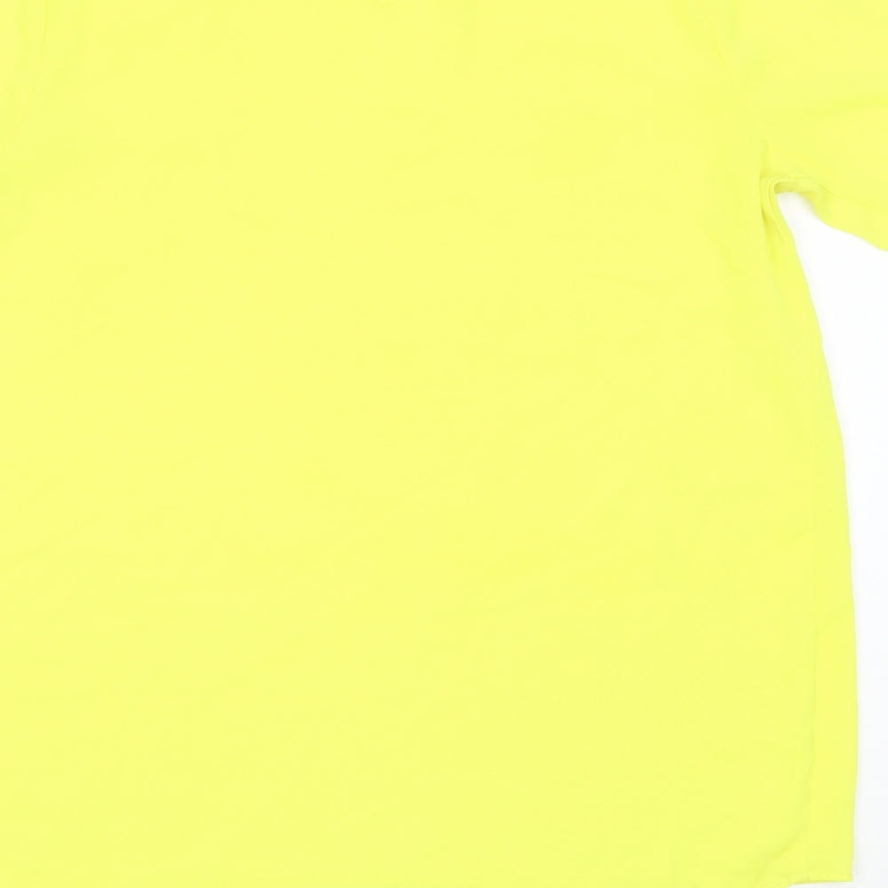 Atmosphere Womens Yellow Polyester Basic Blouse Size 10 Round Neck