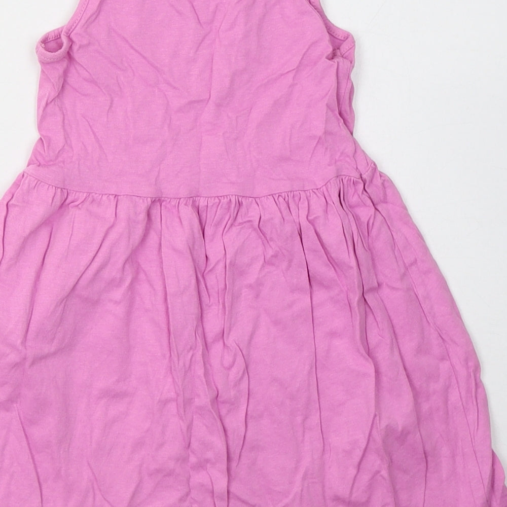 H&M Girls Purple Cotton A-Line Size 3-4 Years Crew Neck Pullover