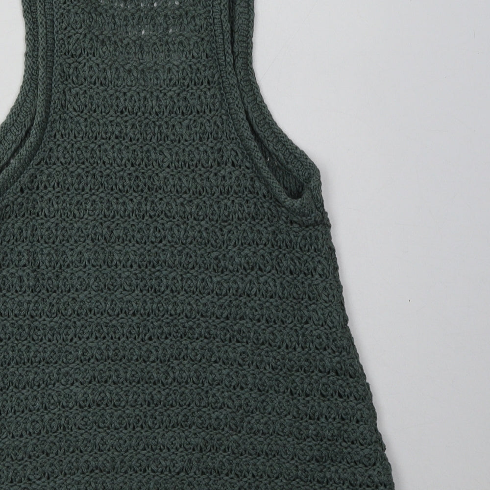 Aerie Womens Green Acrylic Basic Tank Size M Scoop Neck
