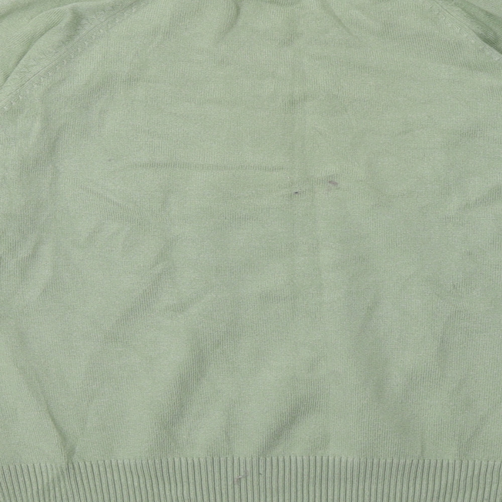 Marks and Spencer Womens Green Viscose Pullover Sweatshirt Size 14 Zip