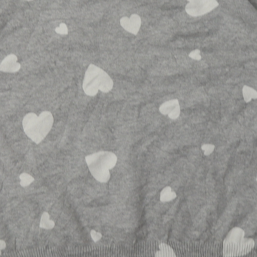 Marks and Spencer Womens Grey Geometric Cotton Pullover Sweatshirt Size M Pullover