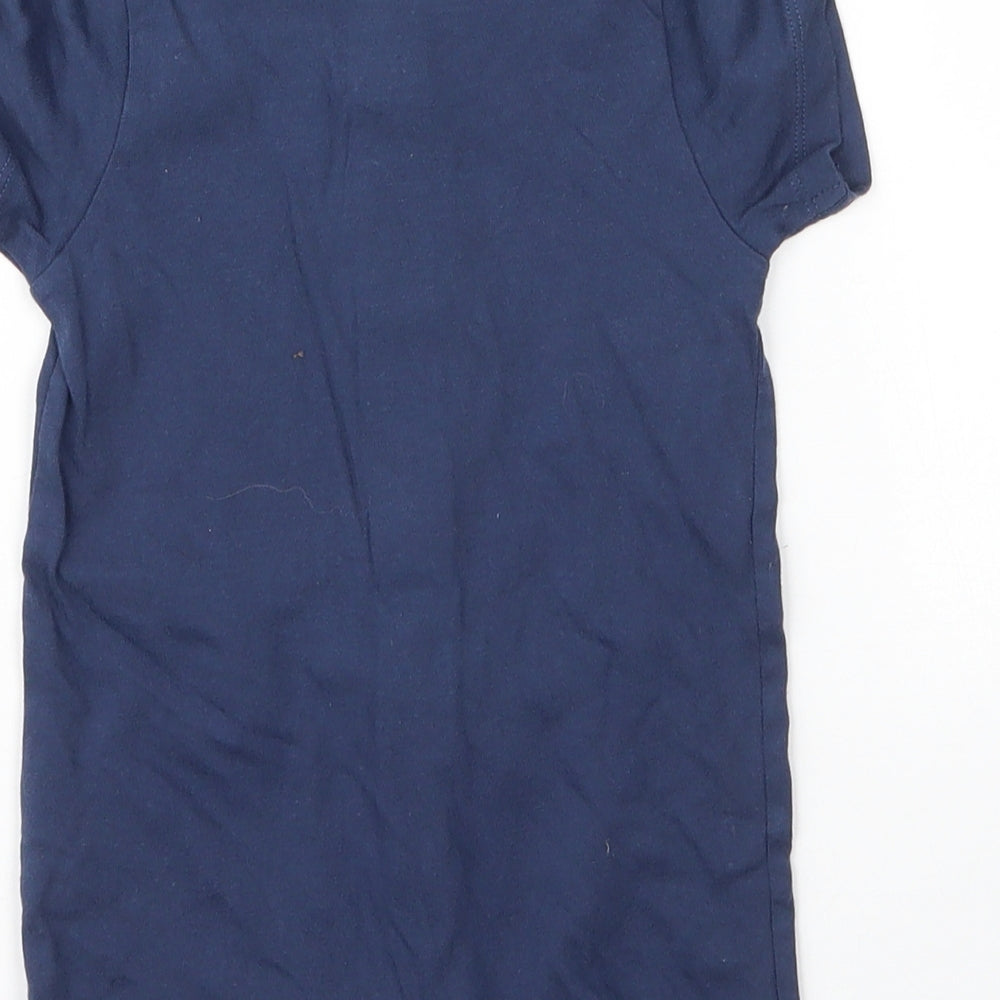 M&S Baby Blue Cotton Babygrow One-Piece Size 3-6 Months Snap
