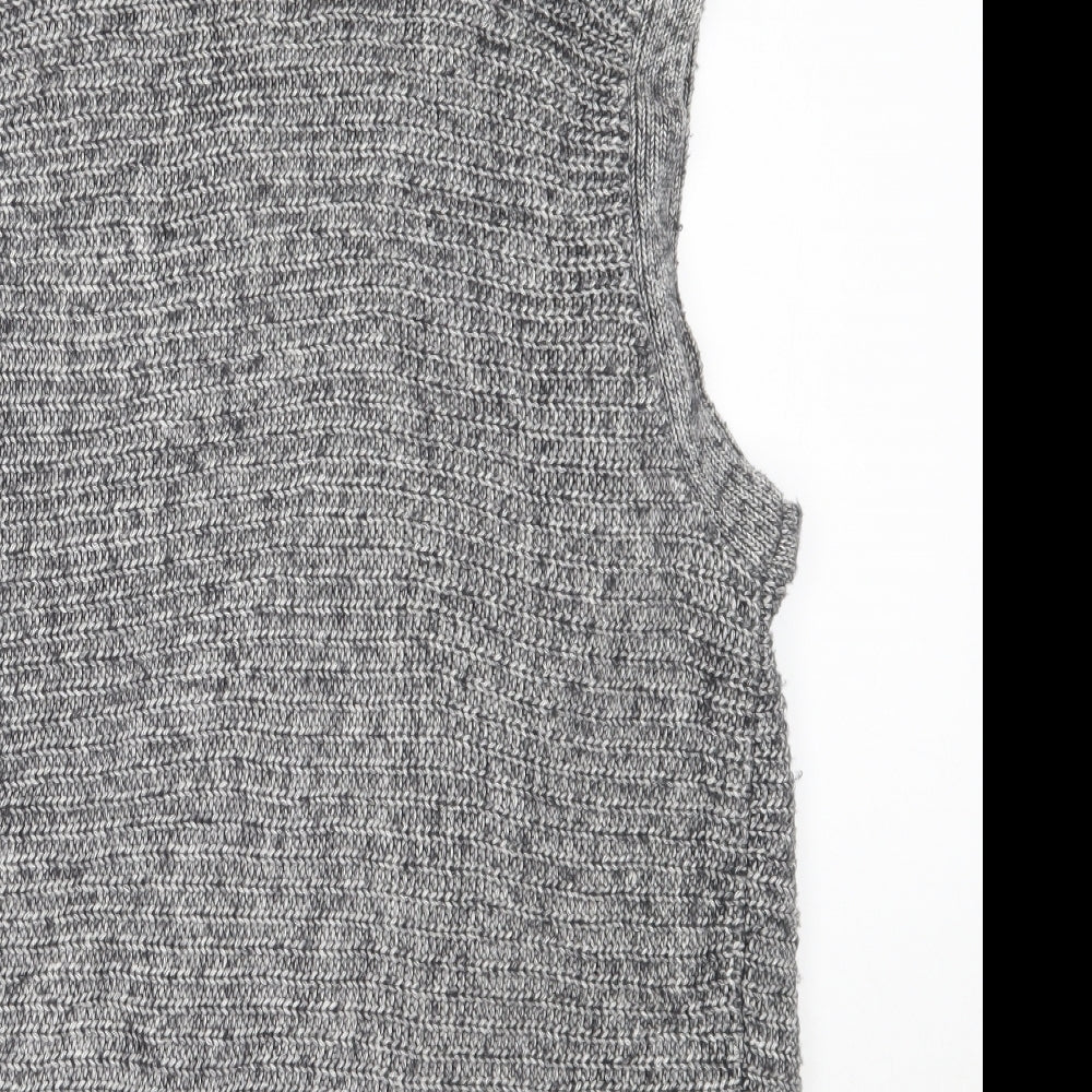 Yaya Woman Womens Grey Round Neck Cotton Cardigan Jumper Size XL