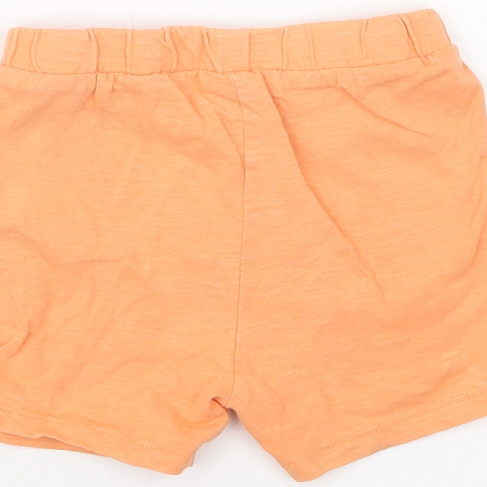 M&S Baby Orange Cotton Cropped Trousers Size 9-12 Months - Puppy