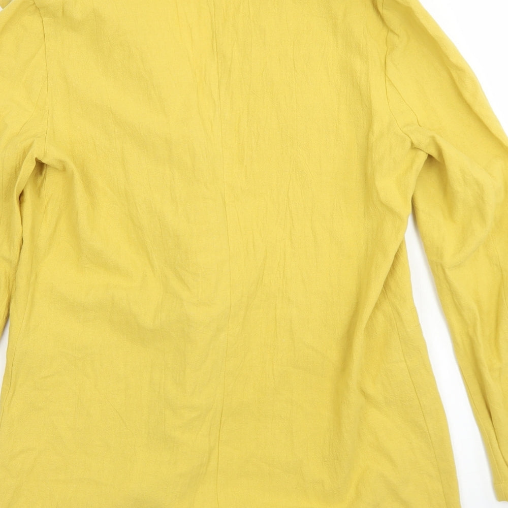 SheIn Womens Yellow Cotton Jacket Blazer Size XS