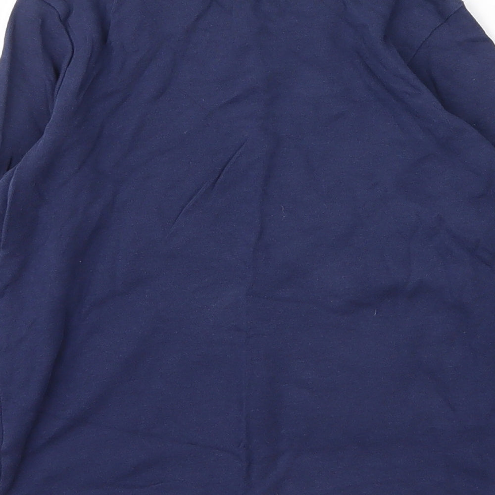 George Girls Blue Cotton Basic T-Shirt Size 8 Years Round Neck - Christmas