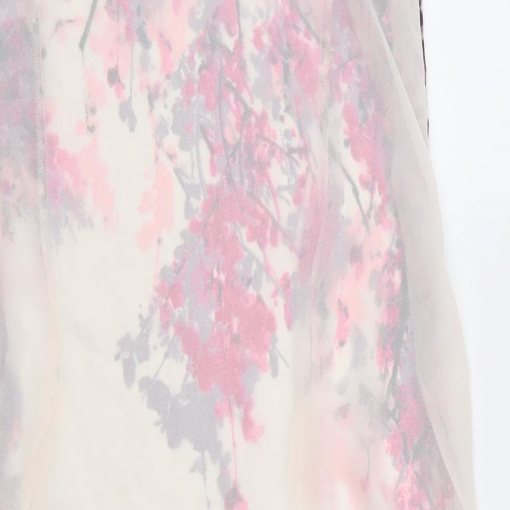 Melange Womens Beige Floral Polyester Shift Size M Round Neck