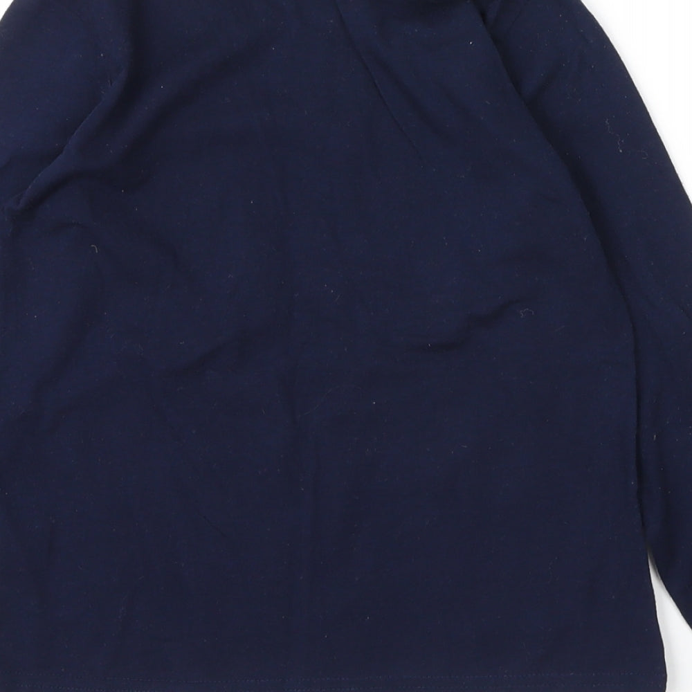 Hullabaloo Boys Blue Cotton Basic T-Shirt Size 9 Years Round Neck