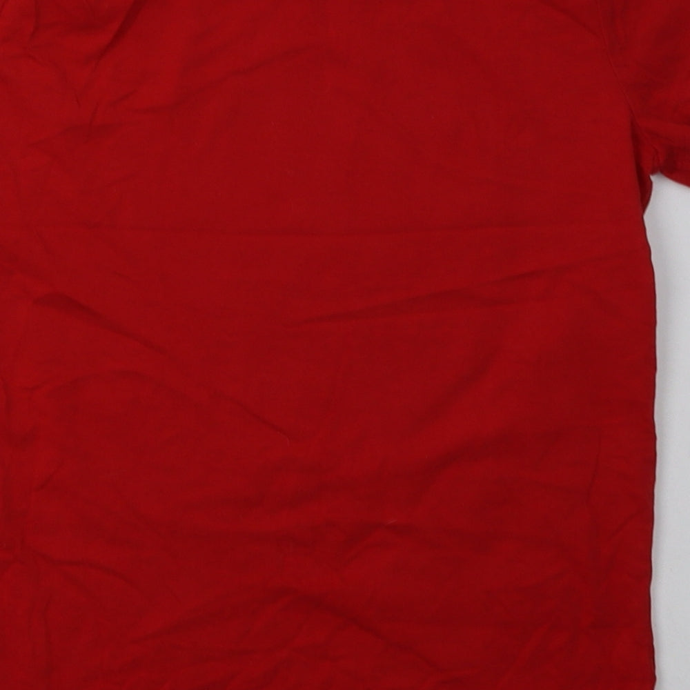 F&F Girls Red Cotton Basic T-Shirt Size 10-11 Years Crew Neck Pullover - football wales