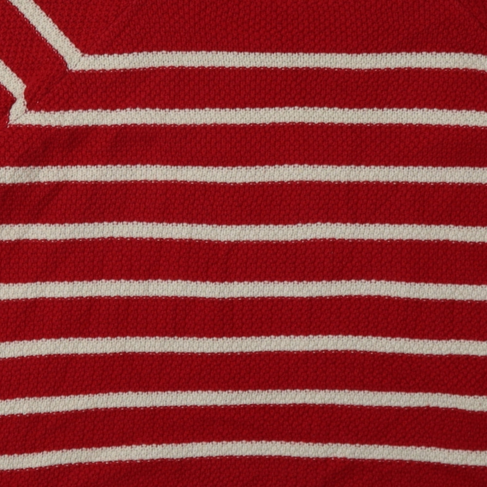 Marks and Spencer Womens Red Striped Cotton Pullover Sweatshirt Size 12 Pullover