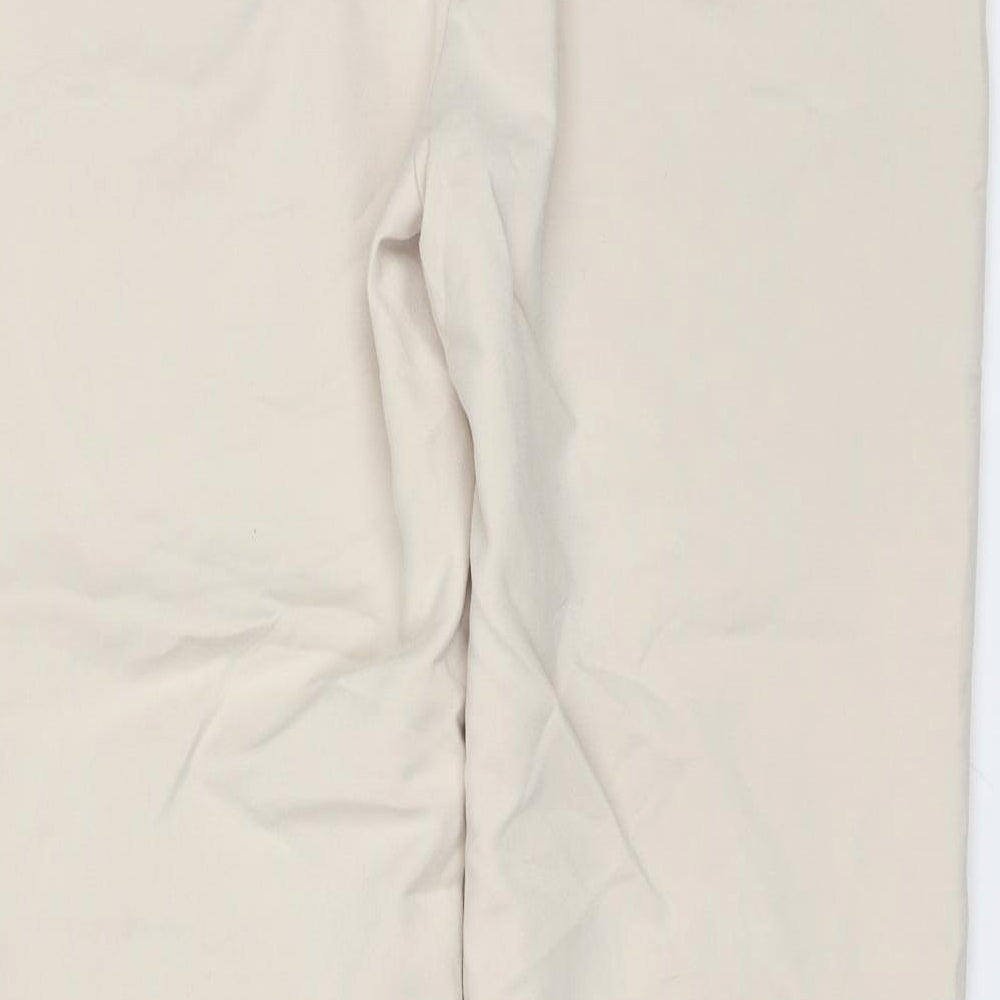 Zara Womens Beige Polyester Blend Trousers Size M L26 in Regular Zip