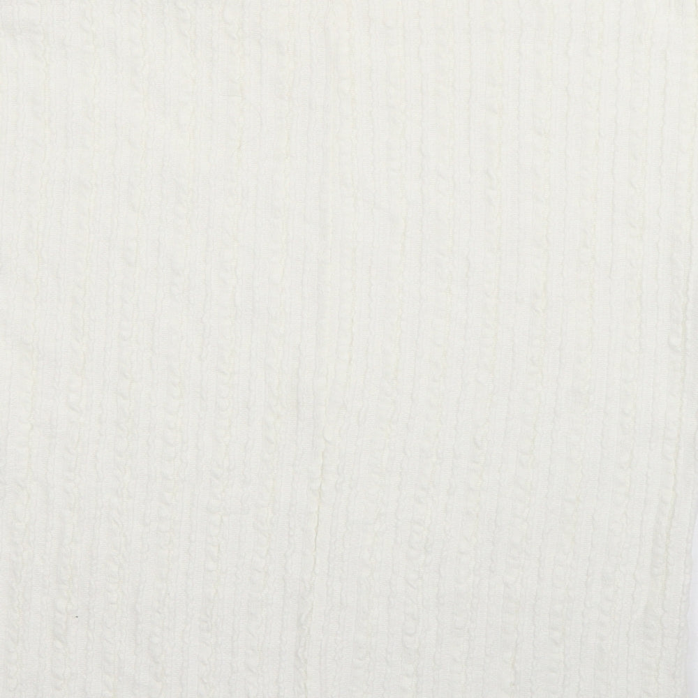 Papaya Womens White Polyester Basic T-Shirt Size 14 Round Neck