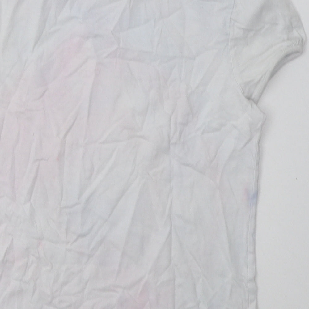 F&F Girls Pink Cotton Basic T-Shirt Size 10-11 Years Crew Neck Pullover