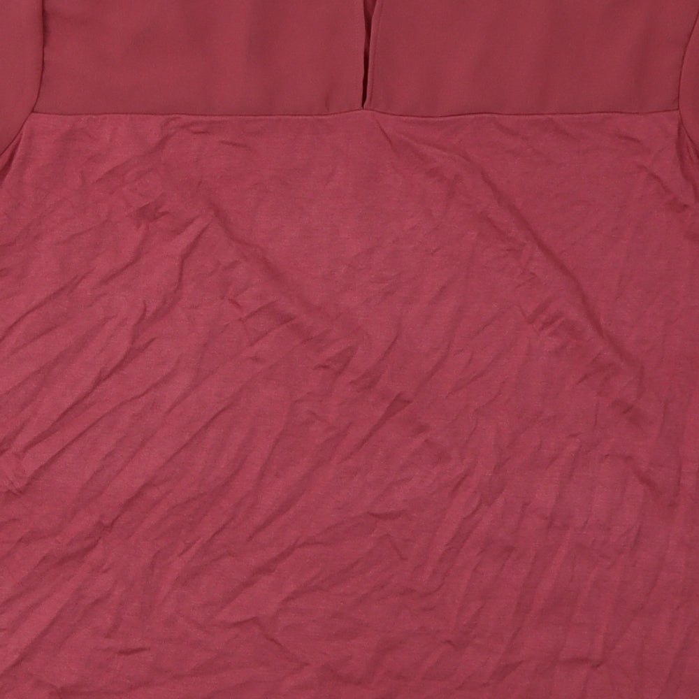 NEXT Womens Pink Viscose Basic T-Shirt Size 10 Crew Neck