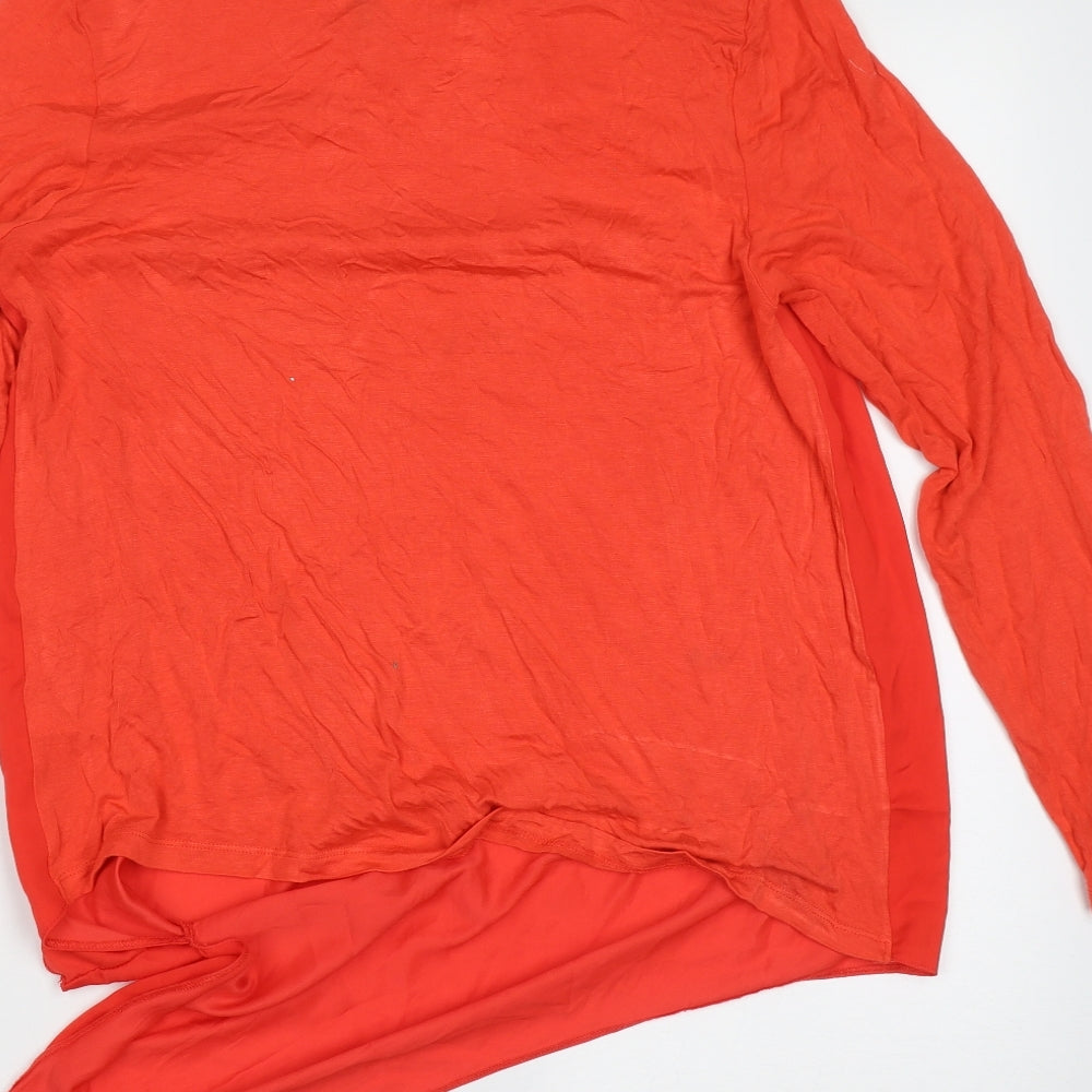 Gallery Womens Red Viscose Basic Blouse Size 12 Round Neck