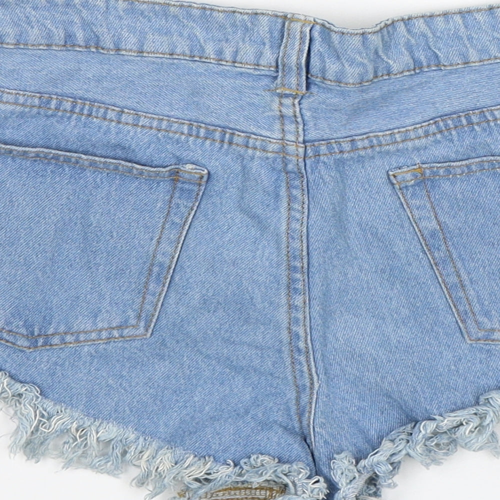 Portobello punk Womens Blue Cotton Cut-Off Shorts Size 12 L3 in Regular