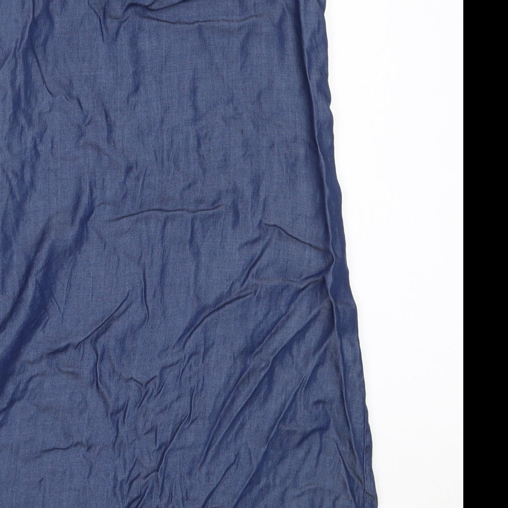 Pepperts! Girls Blue Lyocell Shift Size 13 Years Off the Shoulder