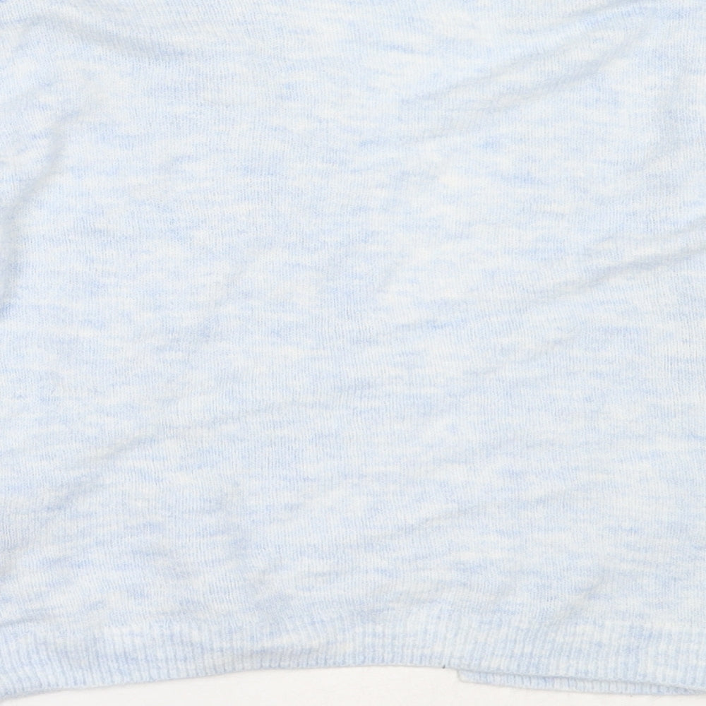 H&M Womens Blue Round Neck Acrylic Cardigan Jumper Size XS