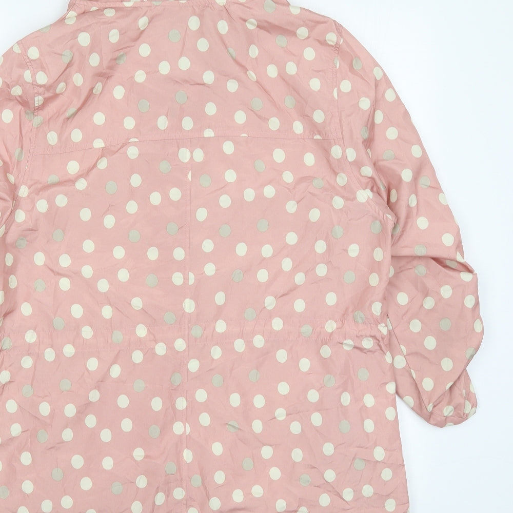 Atmosphere Womens Pink Polka Dot Parka Coat Size 10 Zip