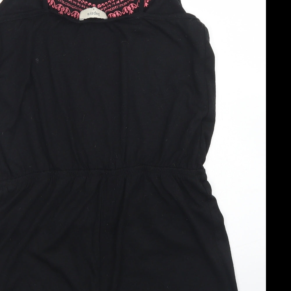 Papaya Womens Black Polyester Playsuit One-Piece Size 8