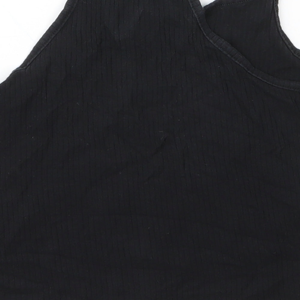 H&M Girls Black Cotton Camisole Tank Size 11 Years Round Neck