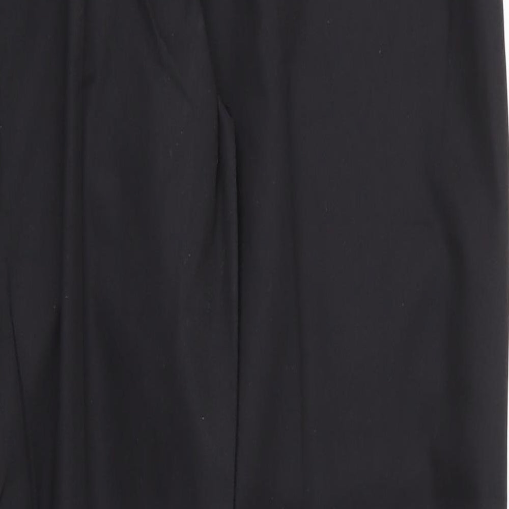 Alexandra Womens Black Cotton Trousers Size 16 L32 in Regular Zip