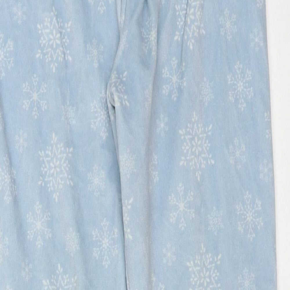 tesco Girls Blue Solid Polyester Pyjama Pants Size 6-7 Years - Snow Flakes