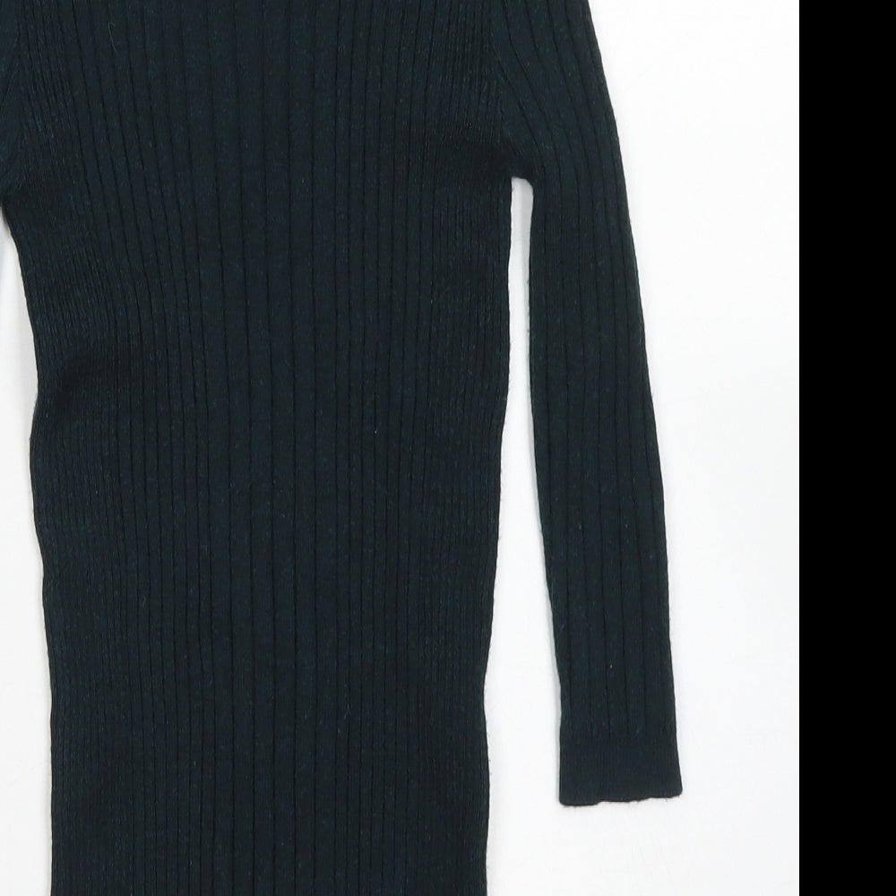Atmosphere Womens Green Mock Neck Viscose Pullover Jumper Size 6