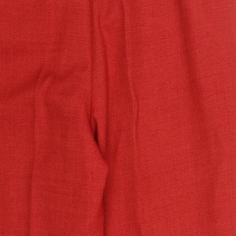 Gerry Weber Womens Red Polyester Trousers Size 30 in L23 in Regular Button