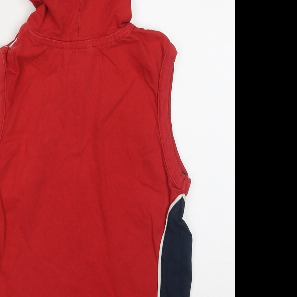 George Boys Red Cotton Pullover Hoodie Size 7-8 Years Pullover