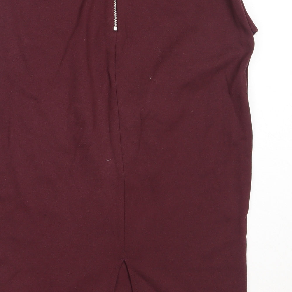 Marks and Spencer Womens Purple Viscose Straight & Pencil Skirt Size 10