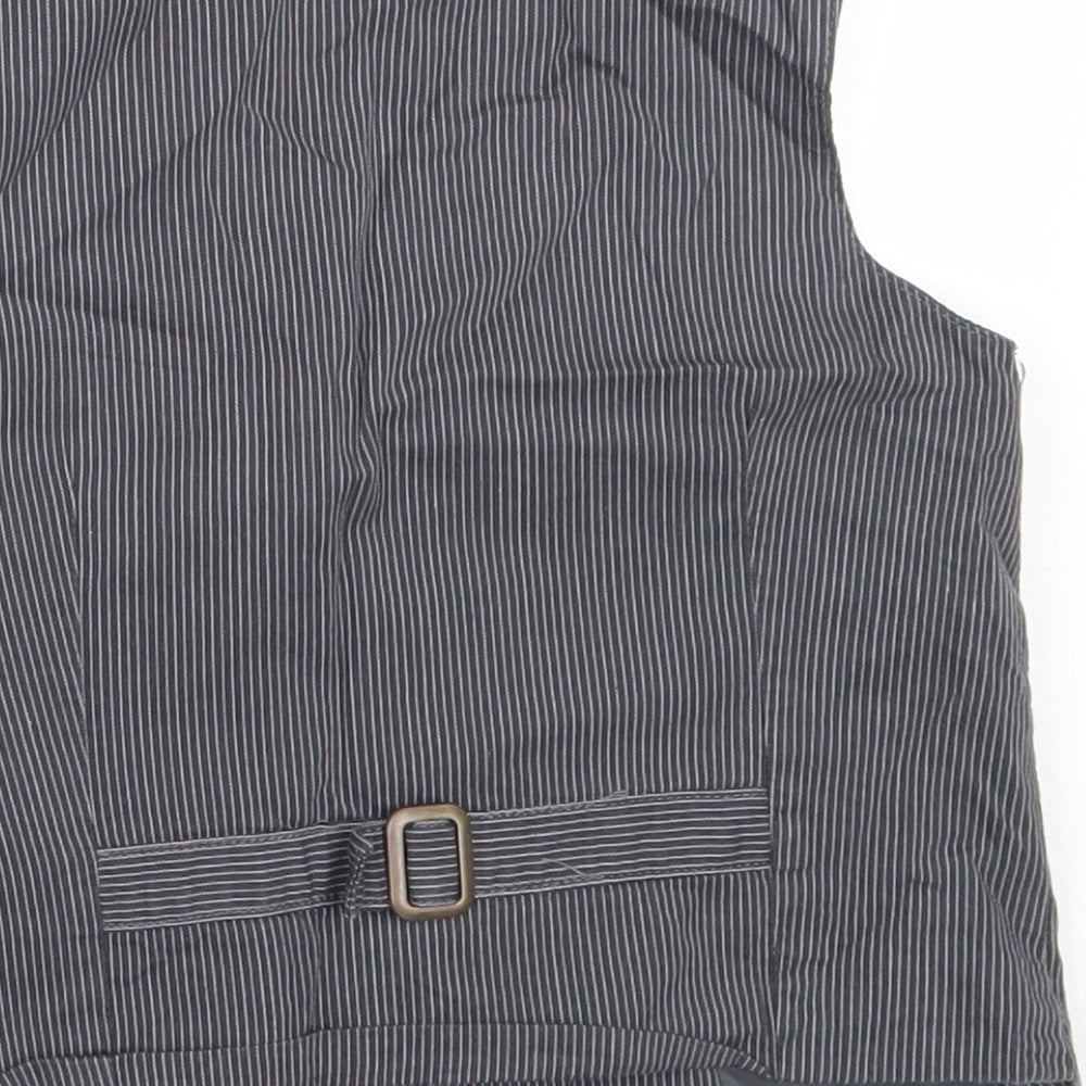 Mothercare Boys Grey Striped Jacket Waistcoat Size 18-24 Months