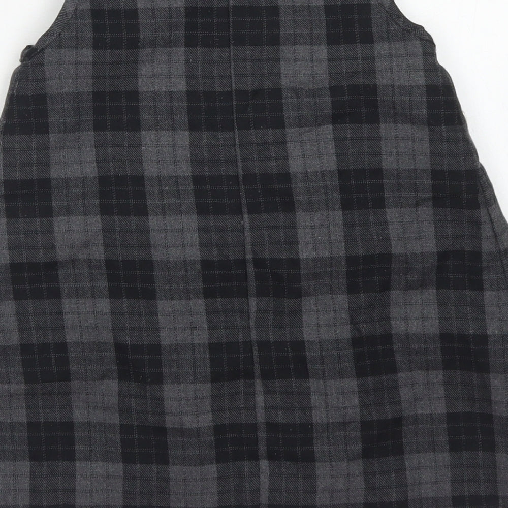 Neck & Neck Girls Black Plaid Polyester A-Line Size 18 Months Round Neck Zip