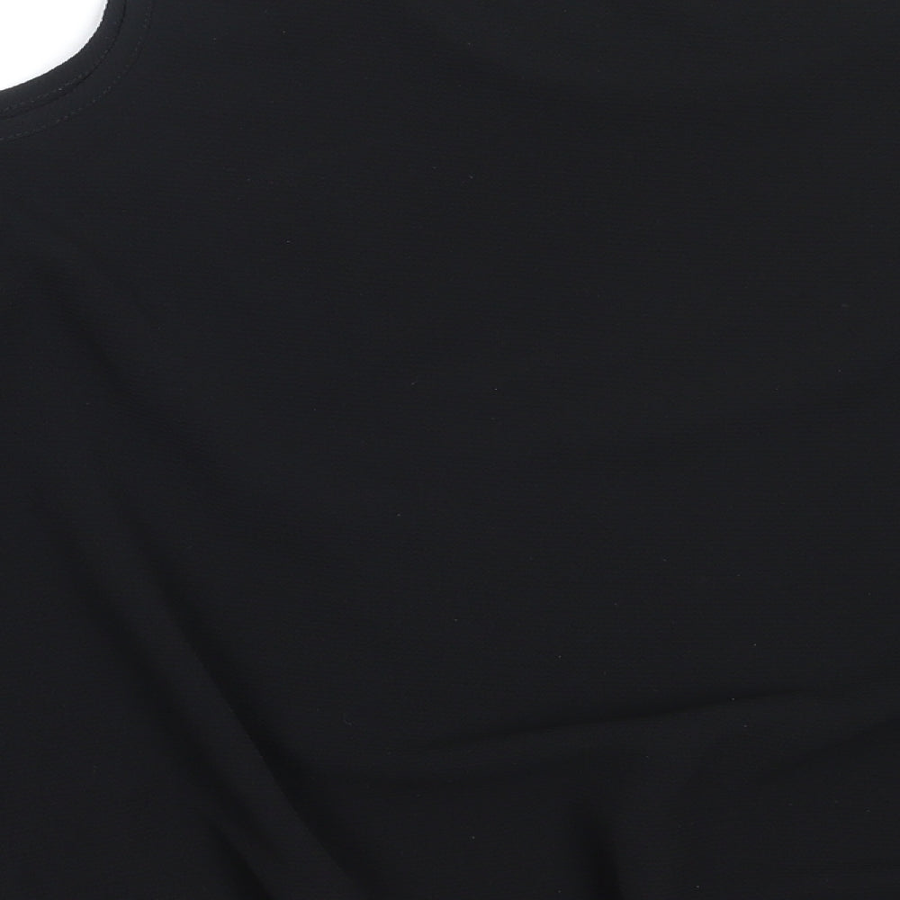 Quiz Womens Black Polyester Basic Blouse Size 18 Round Neck