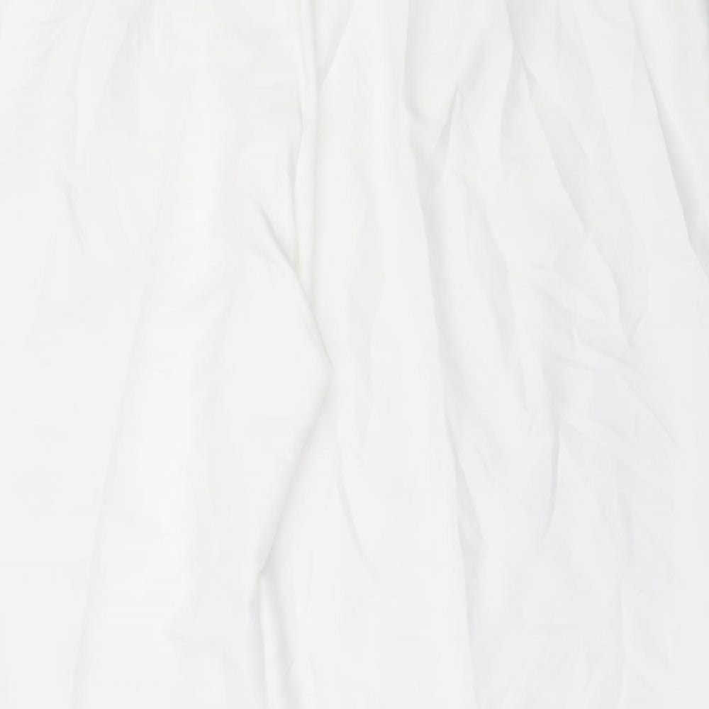 Marks and Spencer Womens White Polyester Trousers Size 36 in L26 in Regular