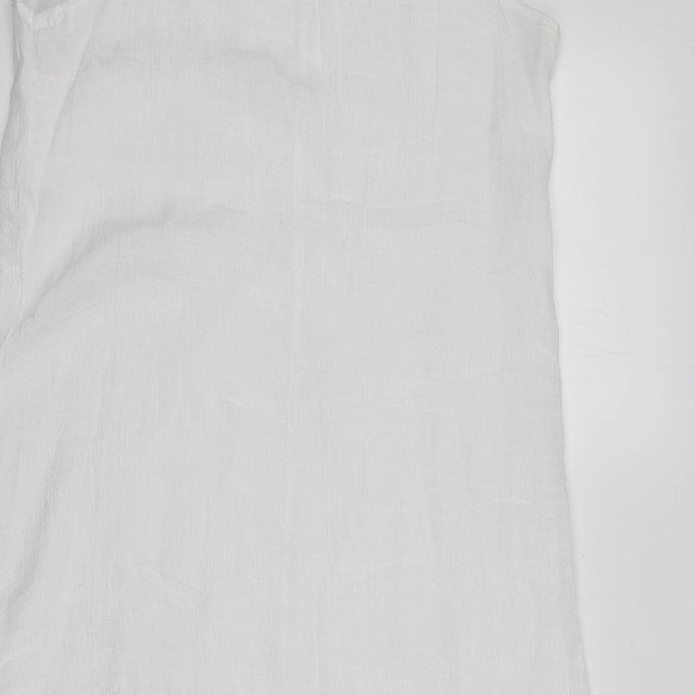 Beaut'e Womens White Cotton A-Line Size S V-Neck