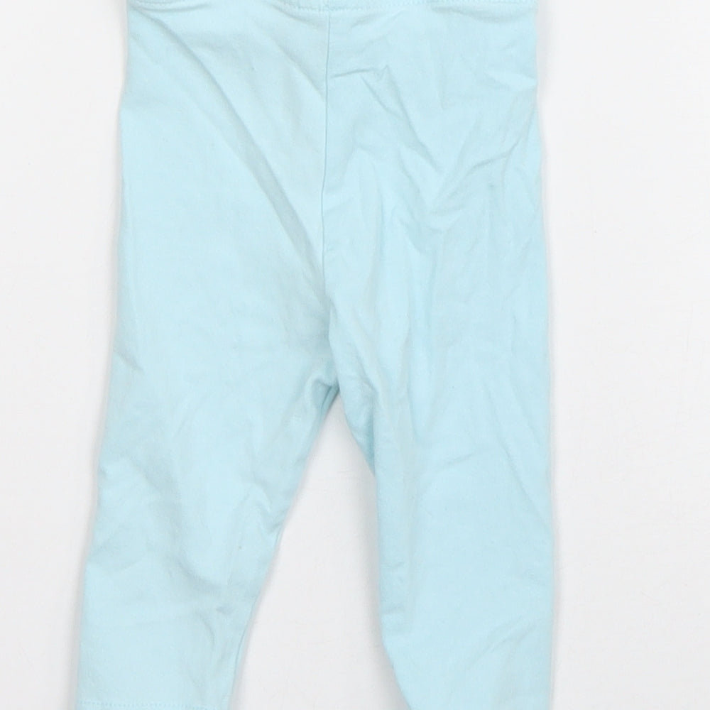 Matalan Girls Blue Geometric Cotton Jogger Trousers Size 3-6 Months Pullover - Unicorn