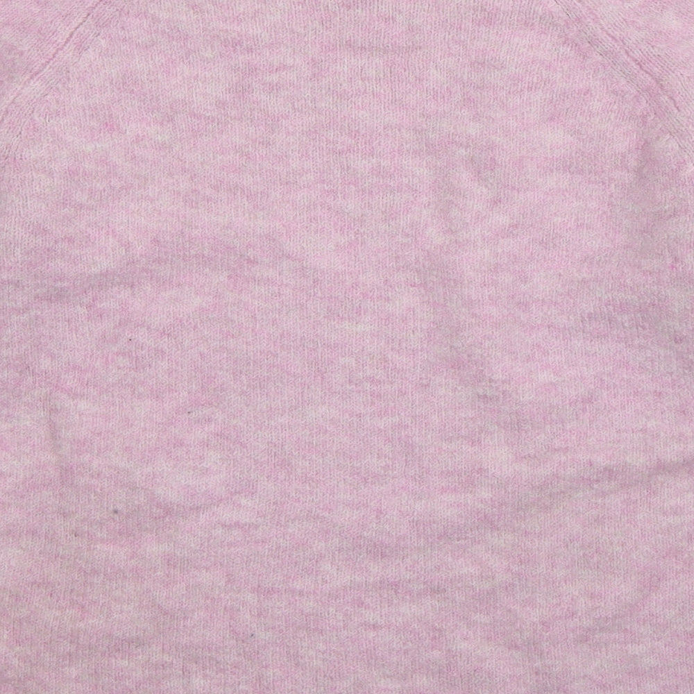 Marks and Spencer Womens Pink Crew Neck Acrylic Pullover Jumper Size S