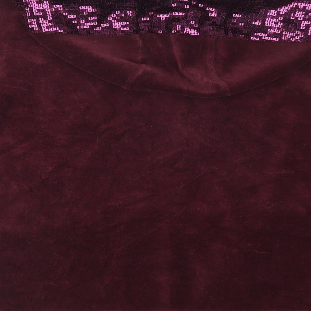 ESMARA Womens Purple Cotton Full Zip Hoodie Size 18 Zip