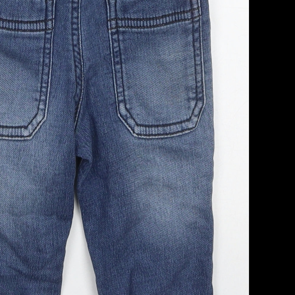 George Boys Blue Cotton Capri Jeans Size 12-18 Months Drawstring