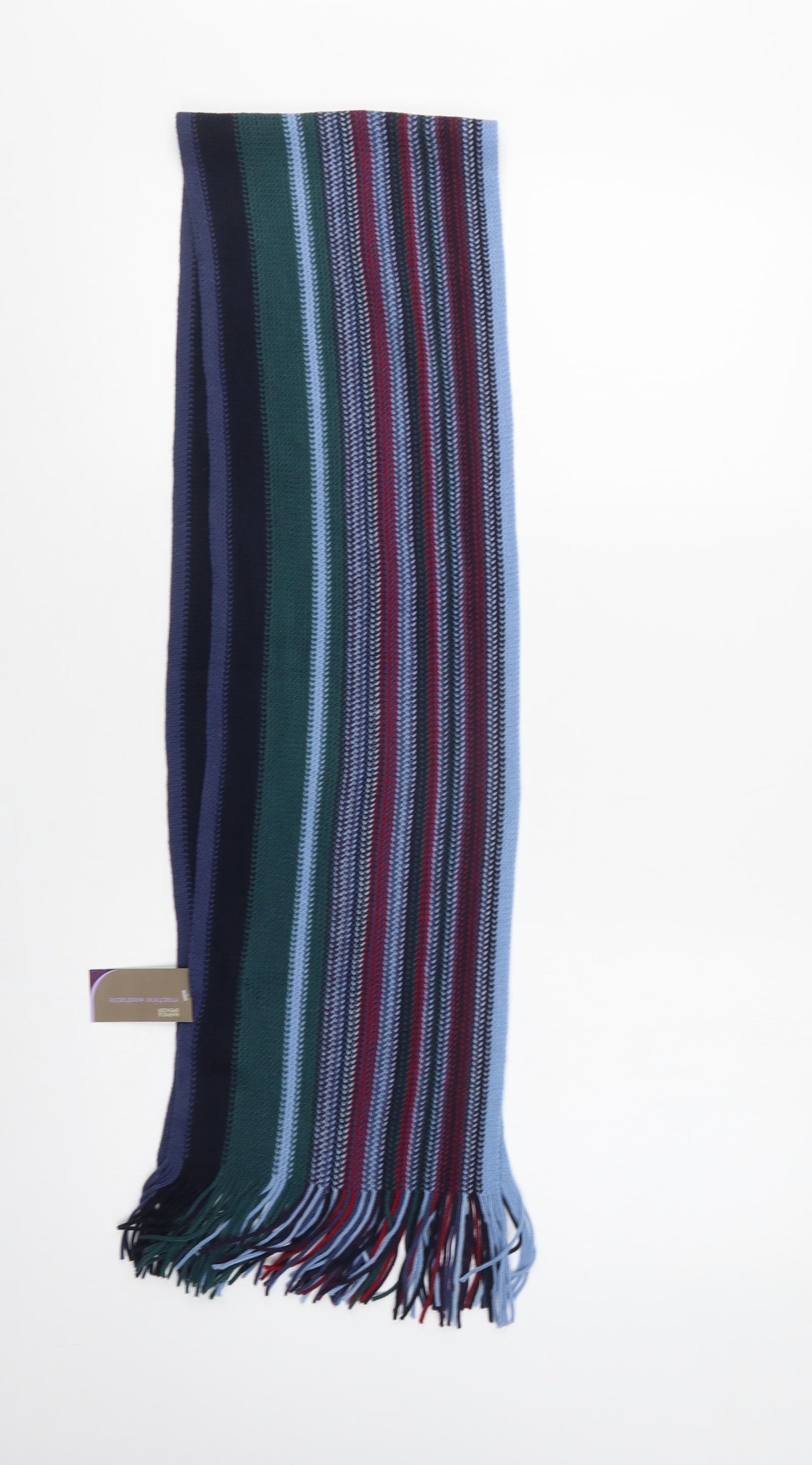 M&S Mens Multicoloured Striped Acrylic Scarf One Size