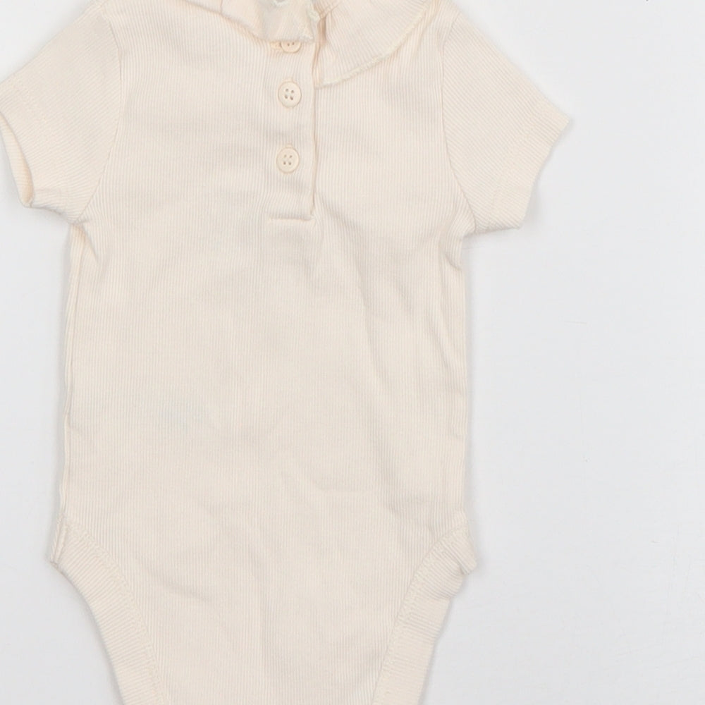 George Girls Ivory Cotton Babygrow One-Piece Size 0-3 Months Snap - Mickey & Minnie
