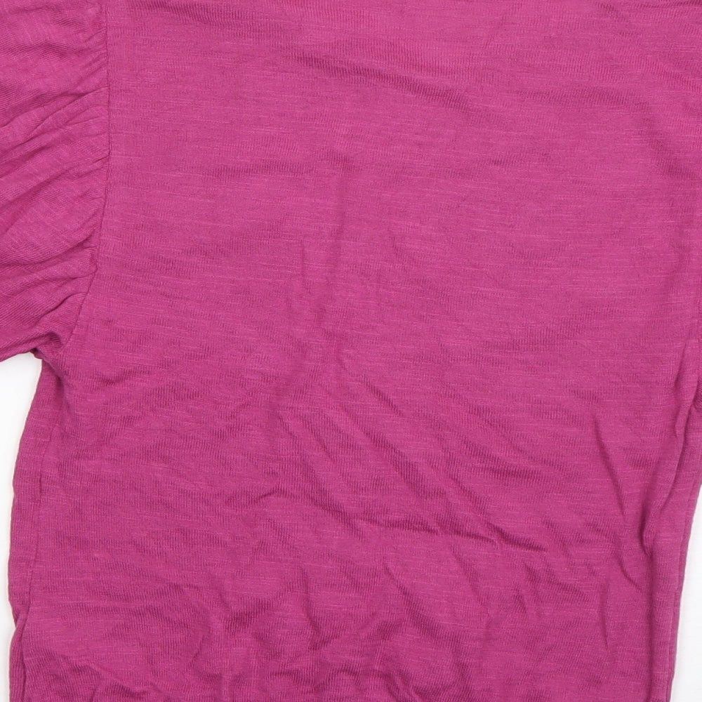 Great Plains Womens Pink Scoop Neck Cotton Cardigan Jumper Size S